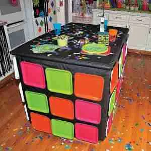 80s theme party table cloth