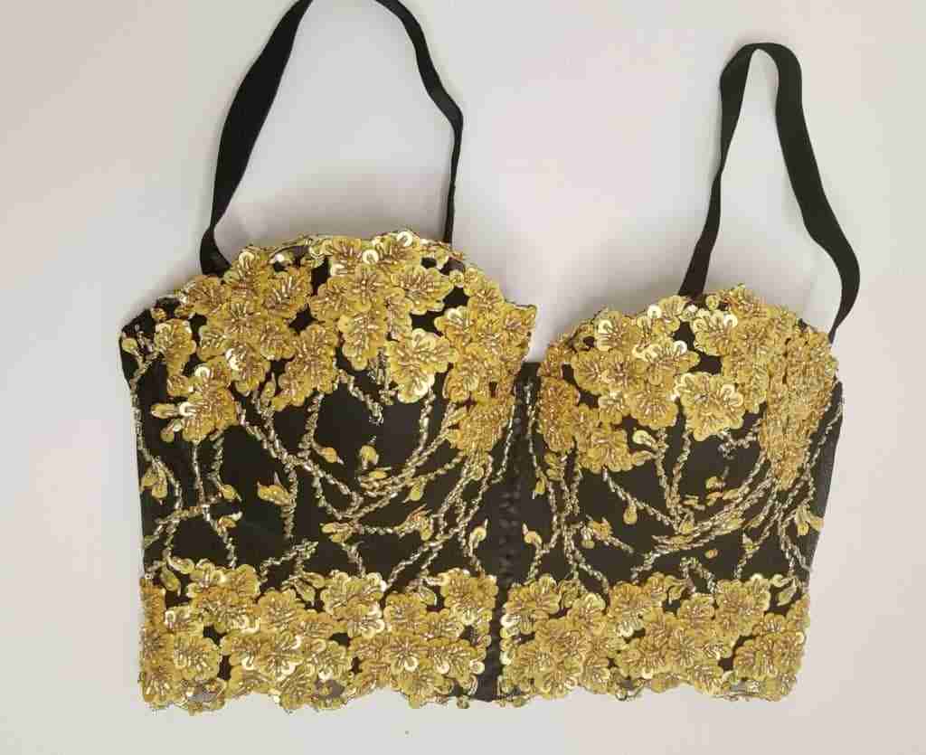 selena Black Bustier and Ornate Gold