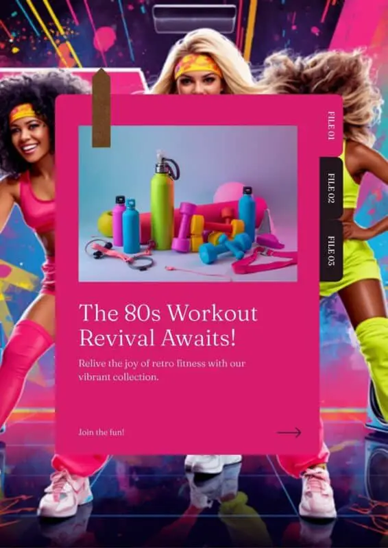 80s workout revival with neon aerobics style