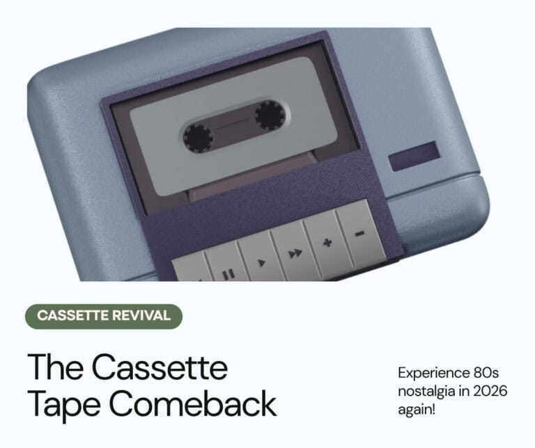 Vintage cassette tapes and Sony Walkman - the cassette tape comeback of 2026