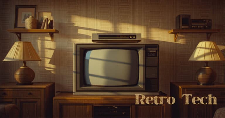 Vintage 1980s cable box sitting on top of a CRT television