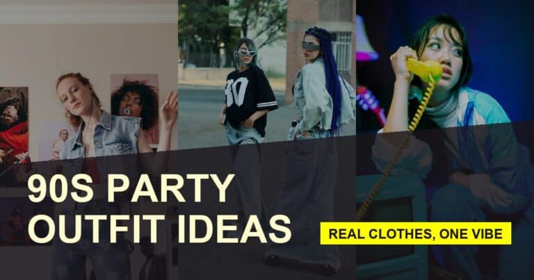 Header image for 90s party outfit ideas using real outfit photos.
