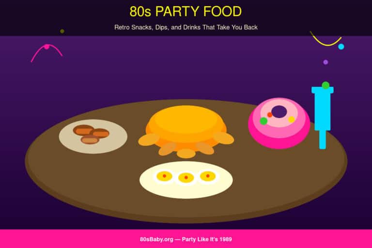 80s Retro Party Food - classic appetizers and snacks for a nostalgic party