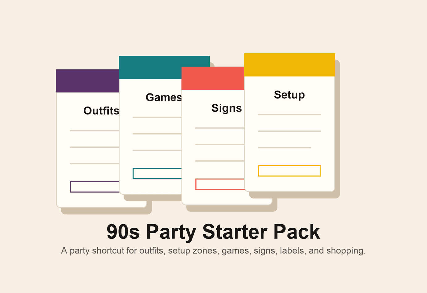 Preview pages from the 90s Party Starter Pack
