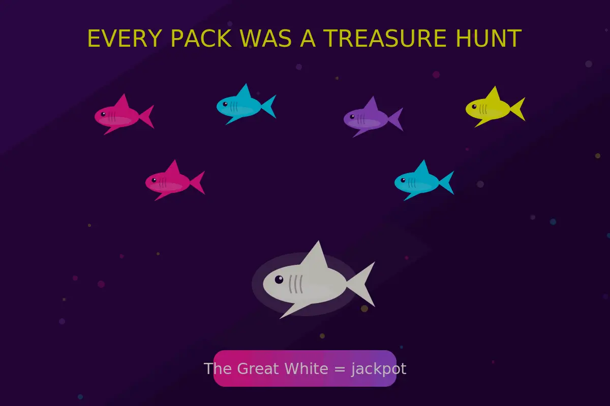 Colorful 80s Shark Bites fruit snacks shaped like sharks