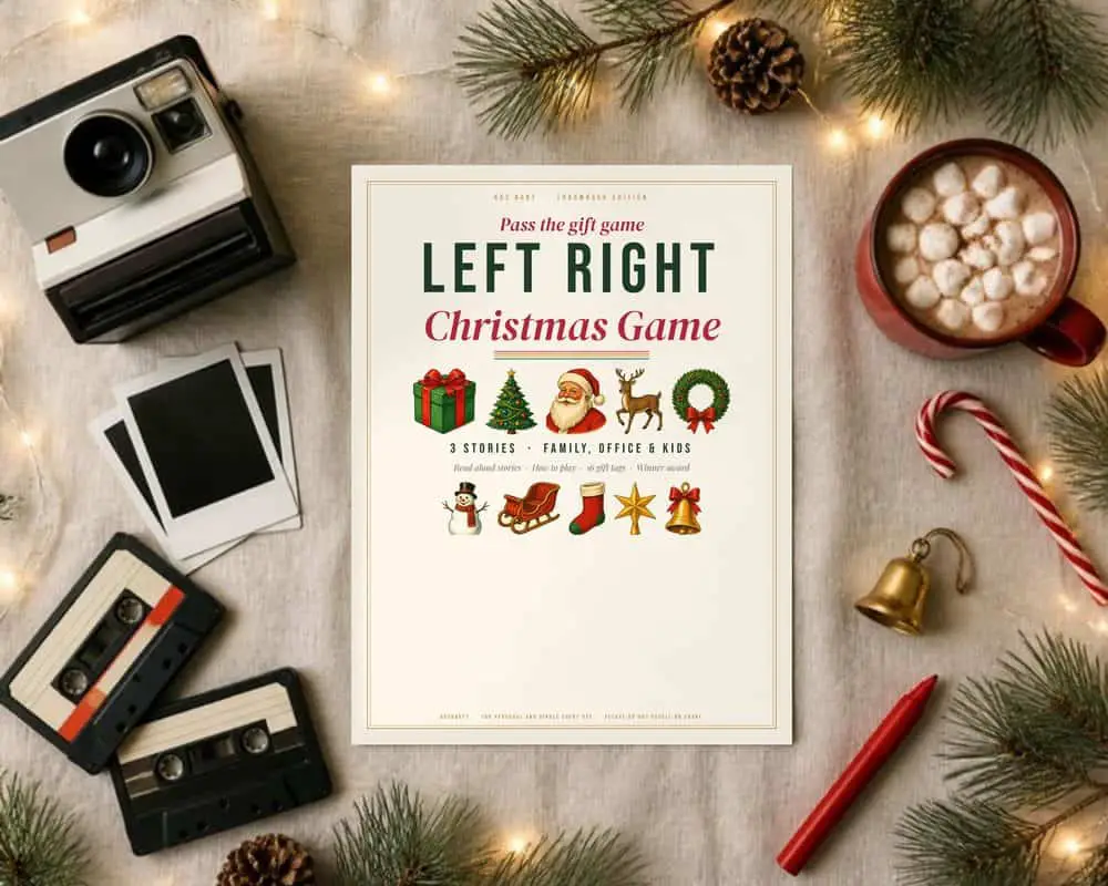 Christmas Left Right Game printable